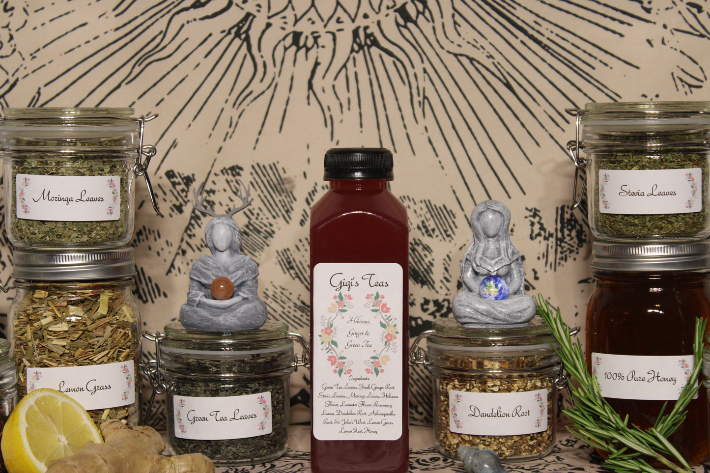 GiGi's Green Tea, Hibiscus & Ginger Iced Tea - 16oz