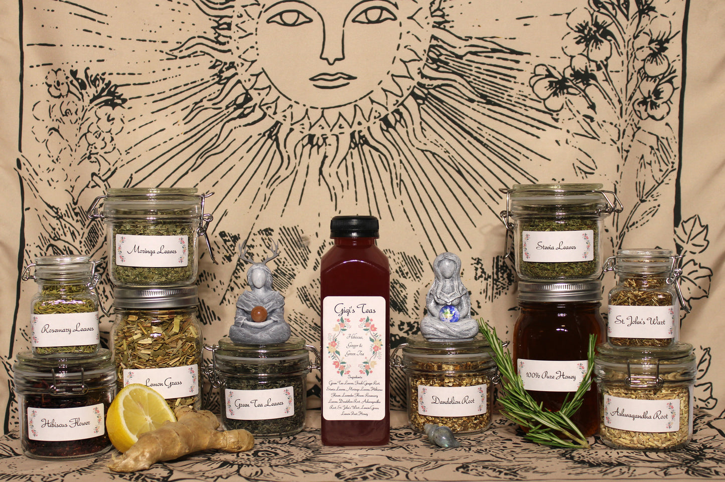 GiGi's Green Tea, Hibiscus & Ginger Iced Tea - 16oz
